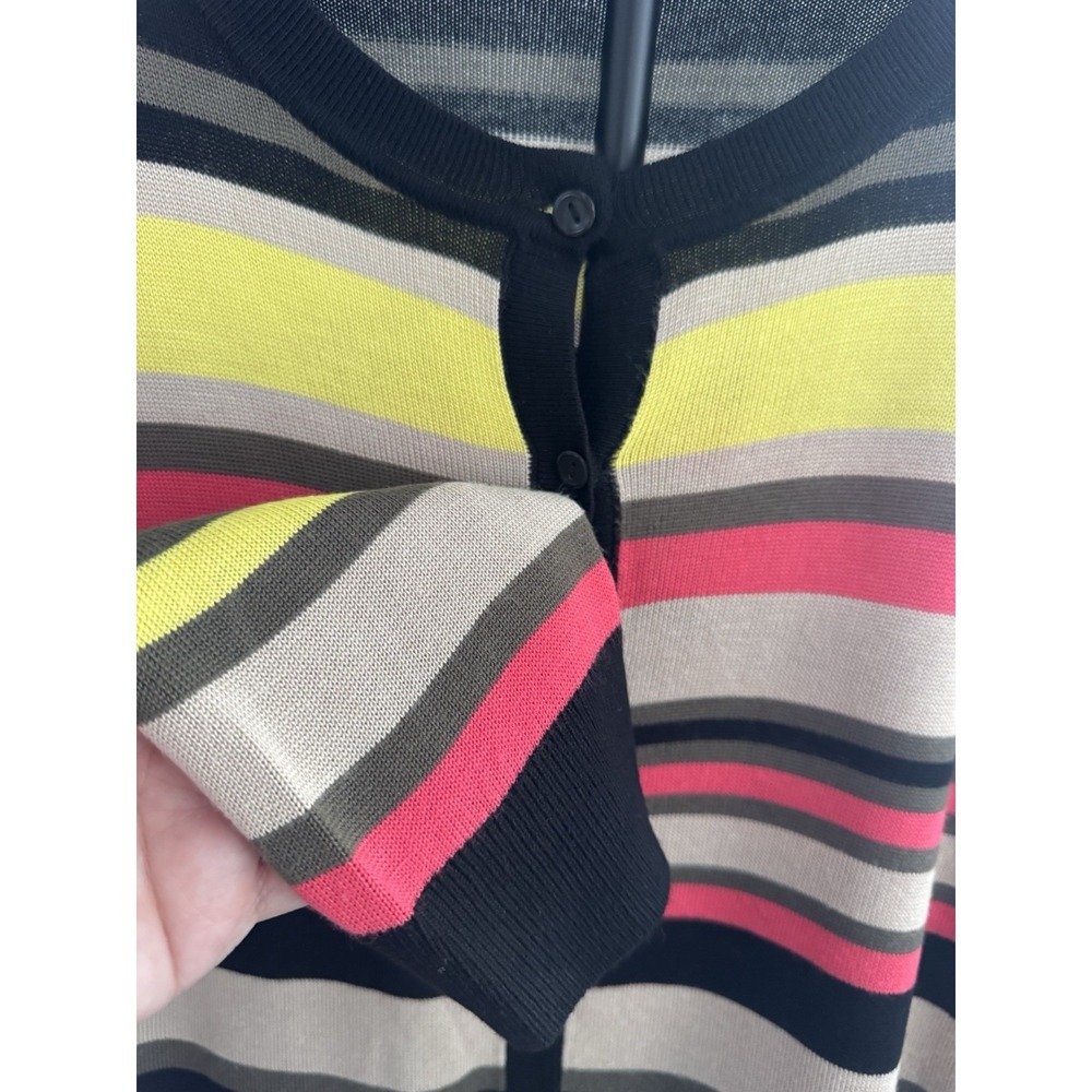 Halogen Striped Button Front Cardigan Sweater Wom… - image 3